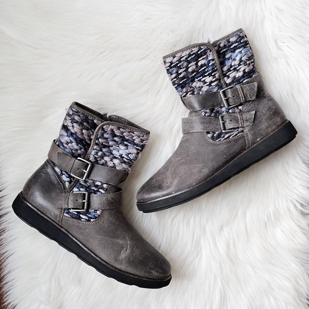 Bionica Nordic Boots | Size 10M | Leather & Knit Buckle Mid-Calf Women's Boots